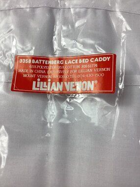 Lillian Vernon Battenburg Lace Bedside Caddy*White Elegant Organizer*Bedroom*NIP